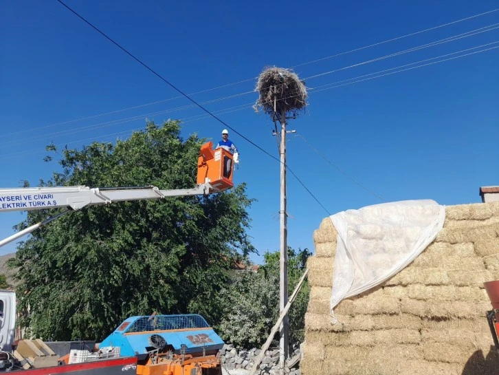 Ayağına İp Bağlanan Yavru Leylek Kurtarıldı