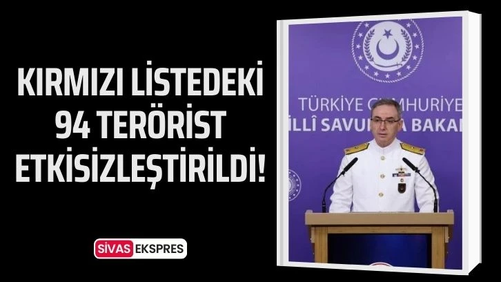 Kırmızı Listedeki 94 Terörist Etkisizleştirildi!