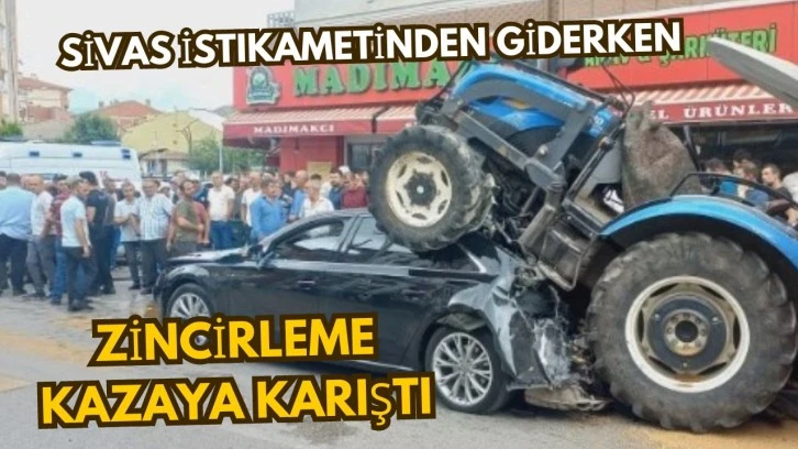 Sivas İstikametinden Giderken Zincirleme Kazaya Karıştı