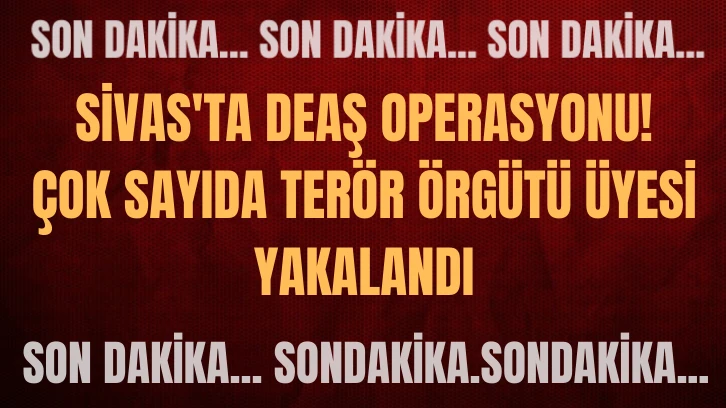 Sivas'ta DEAŞ Operasyonu! Çok Sayıda Terör Örgütü Üyesi Yakalandı 