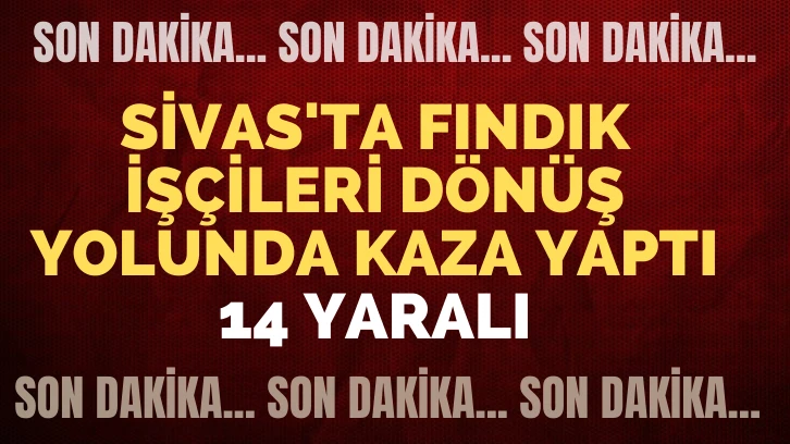 Sivas'ta fındık işçileri dönüş yolunda kaza yaptı: 14 yaralı