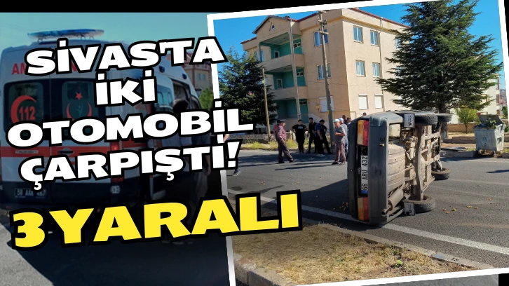 Sivas'ta İki Otomobil Çarpıştı! 3 Yaralı 