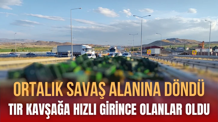 Sivas'ta Kavşağa Hızlı Girince Olanlar Oldu!