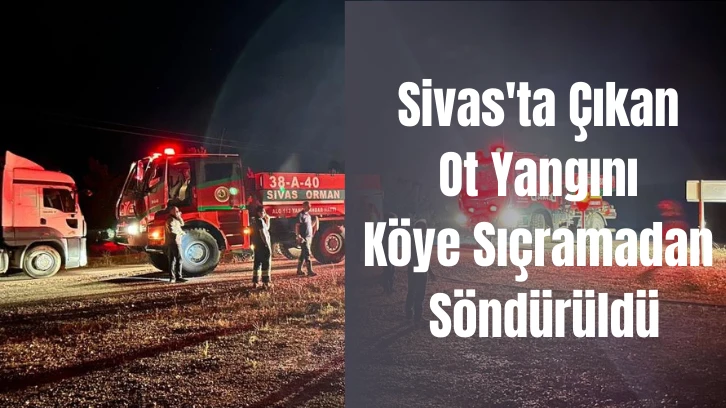 Sivas'ta Ot Yangını Köye Sıçramadan Söndürüldü