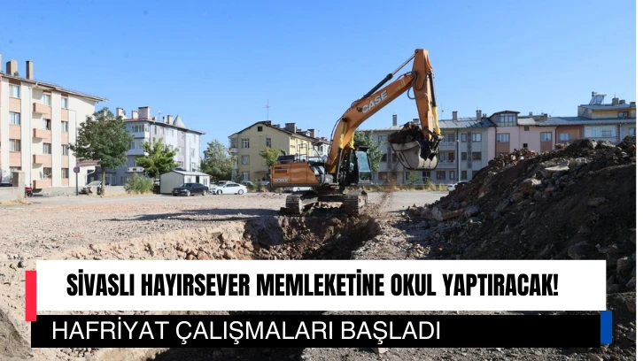 Sivaslı Hayırsever Memleketine Okul Yaptıracak! Hafriyat Çalışmaları Başladı 