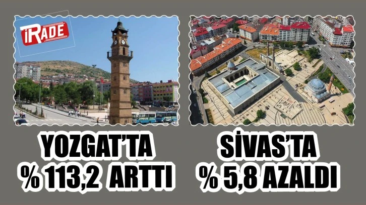 Yozgat'ta % 113,2  Arttı, Sivas'ta % 5,8 Azaldı! Kan Kaybı Sürüyor!