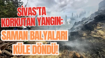 Sivas'ta Korkutan Yangın: Saman Balyaları Küle Döndü!