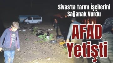 Sivas'ta Tarım İşçilerini Sağanak Vurdu, AFAD Yetişti